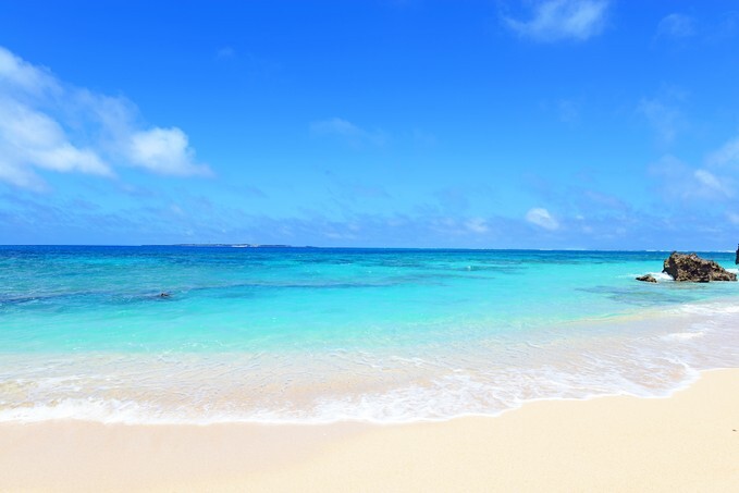 Summer sky and beautiful beach of Okinawa